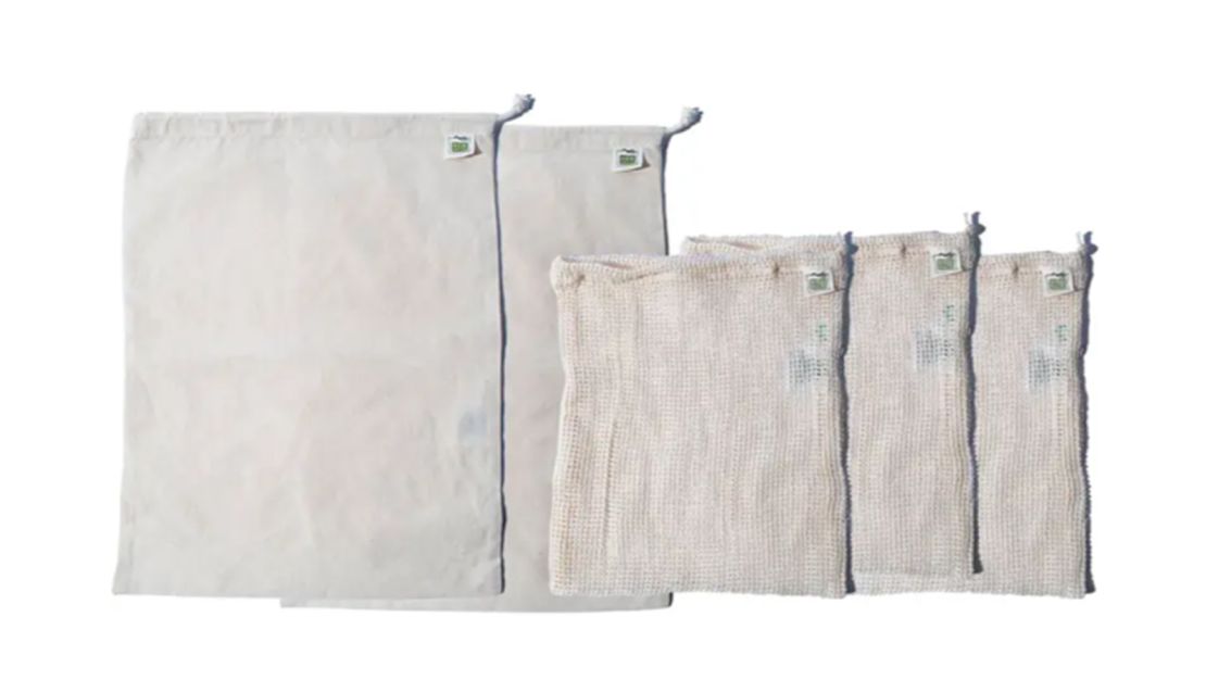 Package Free x Ecobags 5-Pack Organic Cotton Produce Bags