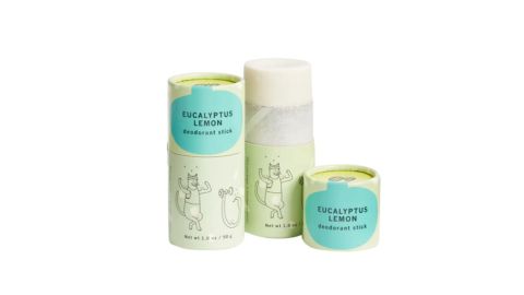 Package Free x Meow Meow Tweet Eucalyptus Lemon Deodorant Stick Duo