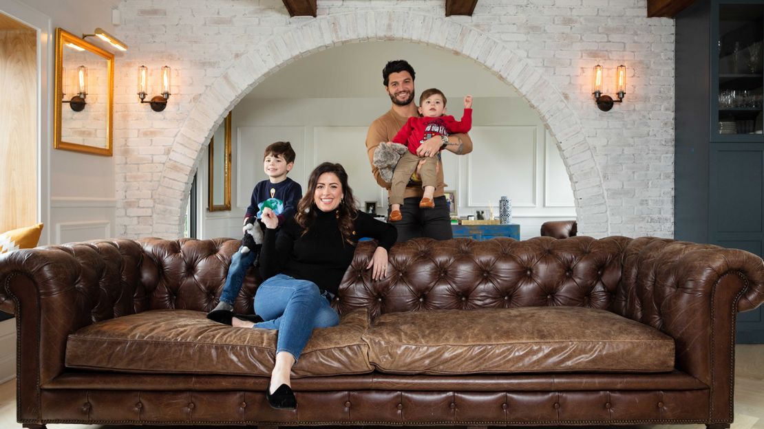 Chloe Melas with her husband, Brian Mazza, and their two children.