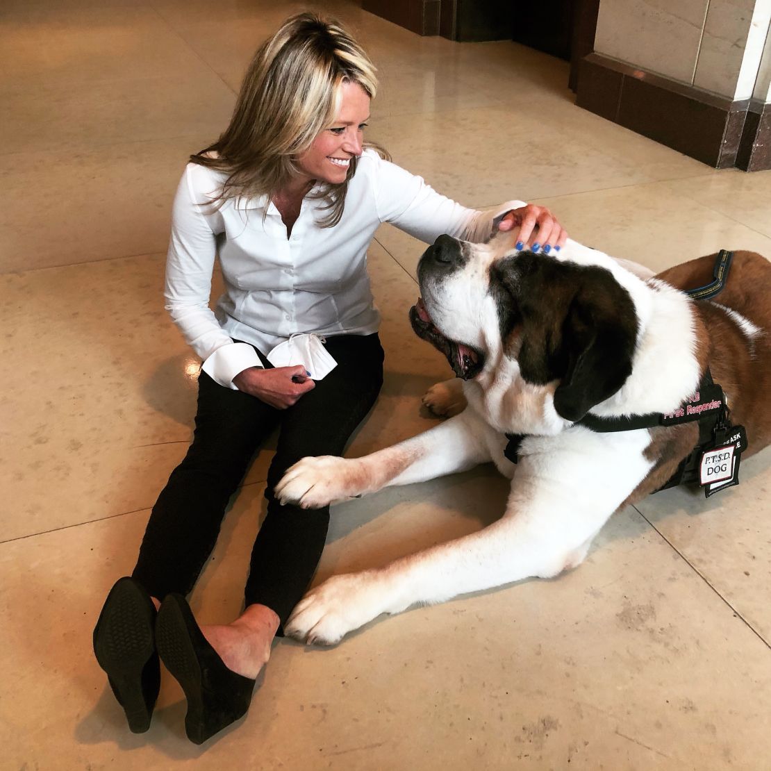 CNN's Kristin Wilson with Clarence earlier this week.