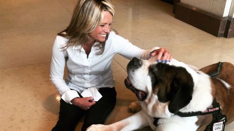 CNN's Kristin Wilson with Clarence earlier this week.
