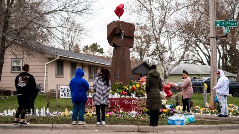 Daunte Wright's siblings visited the memorial for their brother in Brooklyn Center, Minnesota last week.