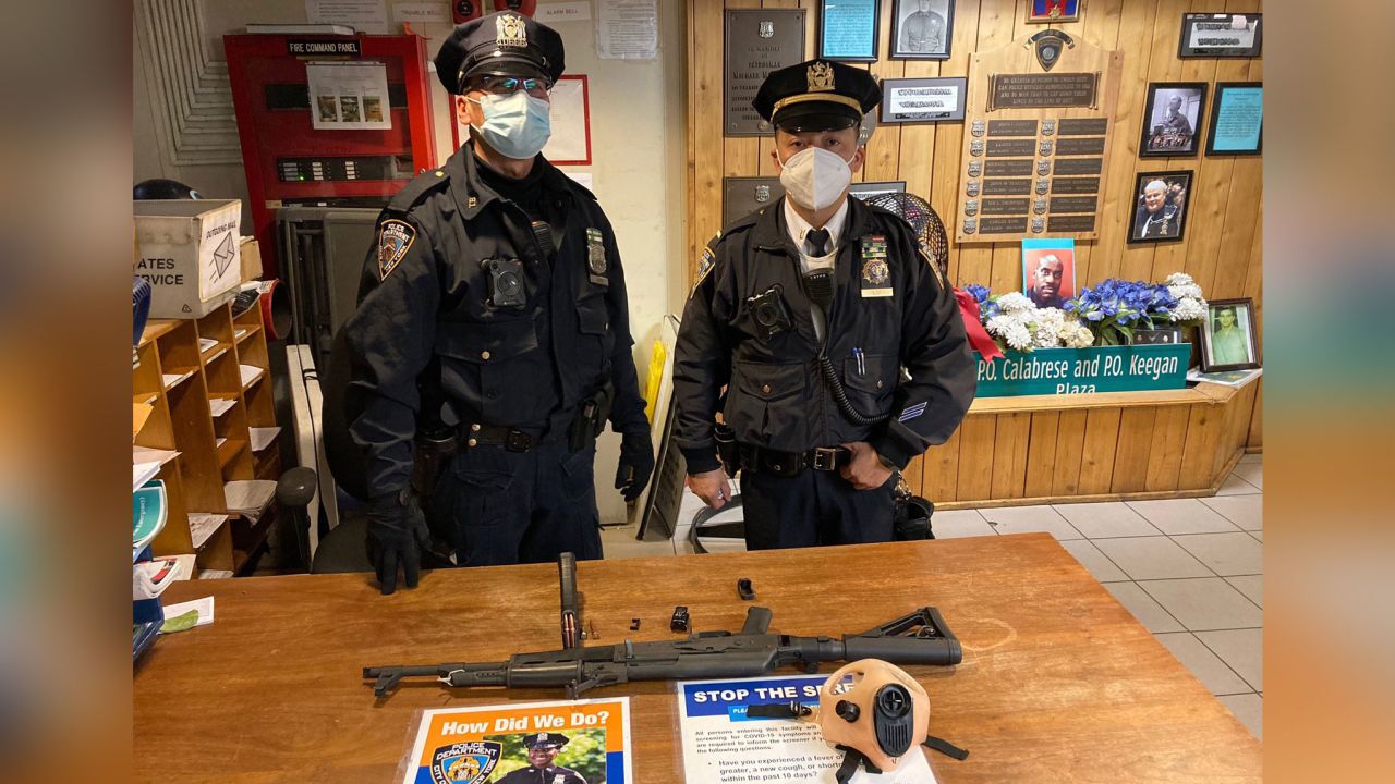 New York police say they confiscated an AK-47 from a teen at a Times Square subway station.
