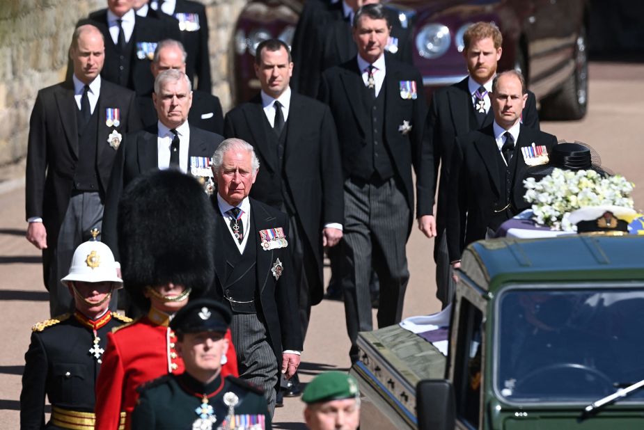 Some of Philip's closest aides, including his private secretary and personal protection officer, also walked in the procession. 