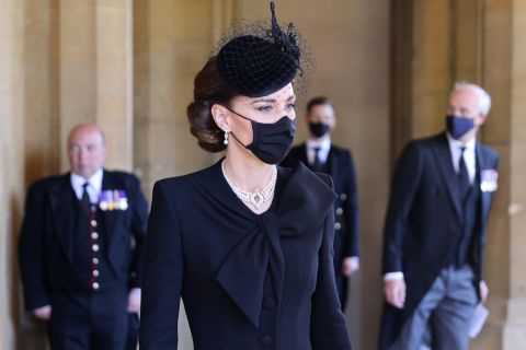 Catherine, the Duchess of Cambridge, attends Philip's funeral.