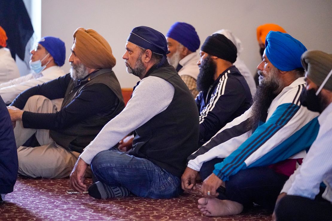 Members of the Sikh Coalition gather at the Sikh Satsang of Indianapolis on Saturday, April 17, to formulate the group's response to the shooting at a FedEx facility that claimed the lives of four members of the Sikh community.