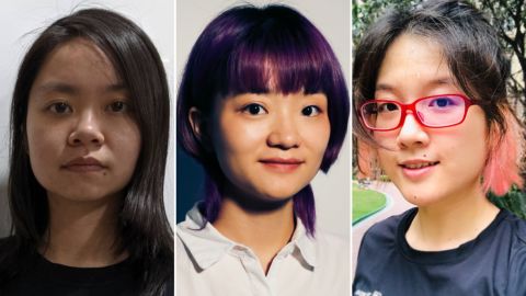 Liang Xiaomen, left, Xiao Meili and Zheng Churan are among the many Chinese feminists attacked and silenced by nationalists trolls on social media.