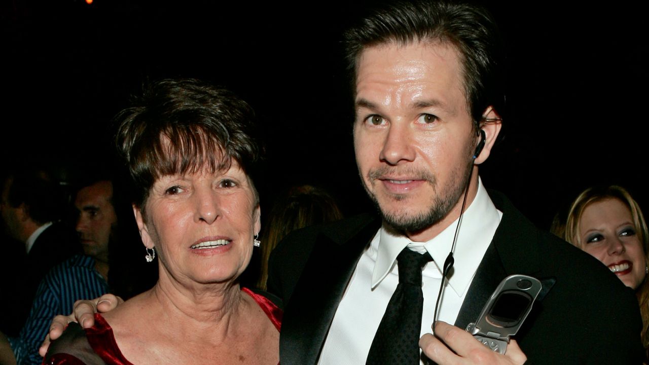Mark Wahlberg and his mother, Alma, pose at the HBO party after the 62nd Annual Golden Globe Awards in Beverly Hills, California, in 2005.