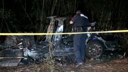 Scene video following a crash involving a Tesla Saturday night in Spring, TX