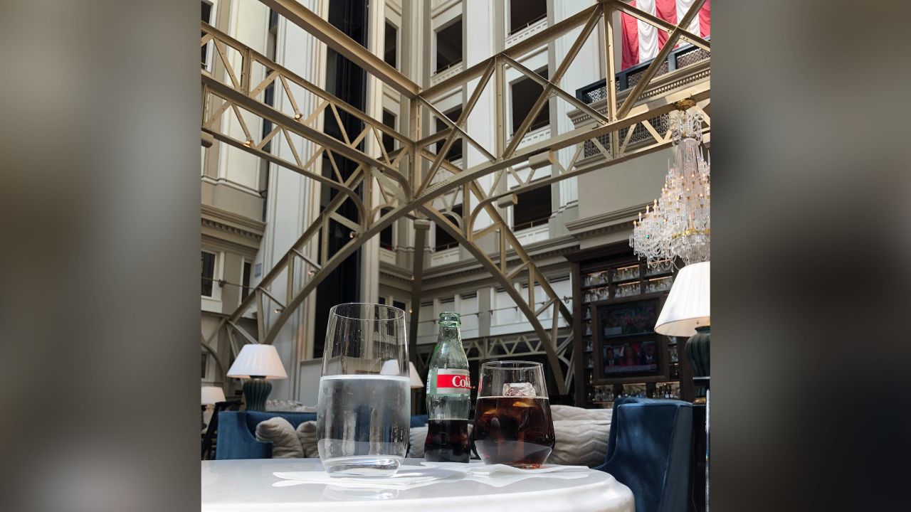 A glass of Coke purchased at Trump International Hotel in Washington, DC.