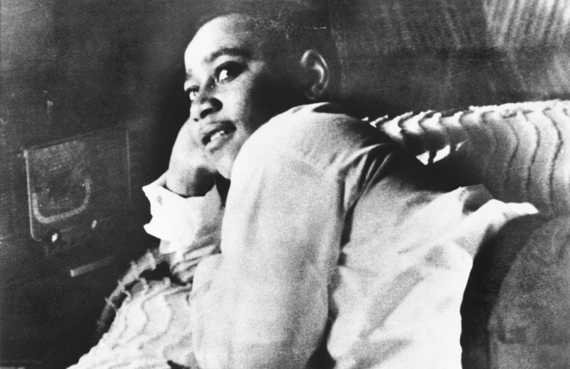 Emmett Till, shown lying on his bed, was lynched during a visit to rural Mississippi in 1955. 