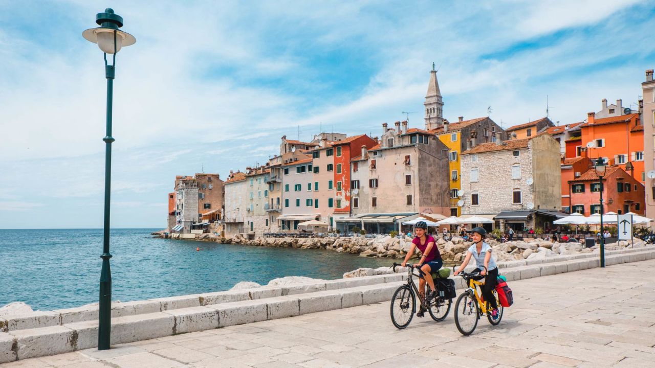You can't cycle in Venice, but you can in Rovinj.