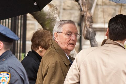 Mondale arrives for the funeral mass of his former running mate Geraldine Ferraro at the Church of Saint Vincent Ferrer in New York on Thursday, March 31, 2011.