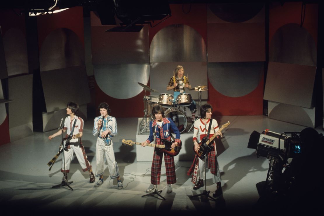 McKeown (second from left) and his bandmates perform on the BBC in 1975.