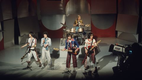 McKeown (second from left) and his bandmates perform on the BBC in 1975.