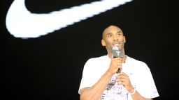 Kobe Bryant of the Los Angeles Laker attends NIKE promotional event at Longjiang Stadium on July 17, 2011 in Nanjing, Jiangsu Province of China.  (Photo by Visual China Group via Getty Images)