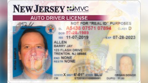 This mock-up driver's license, provided by the state Motor Vehicle Commission, shows the "X" gender option. 