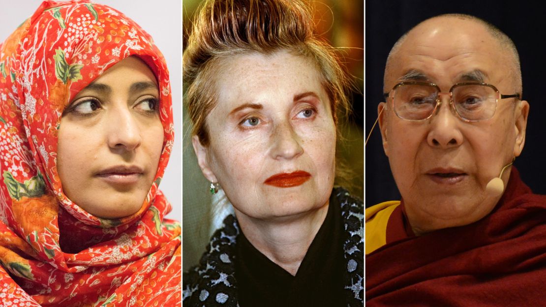 Tawakkol Karman, Elfriede Jelinek and Dalai Lama are among the signatories fo the letter.