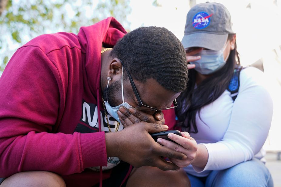 London Williams bursts into tears after hearing the verdict in Washington, DC.