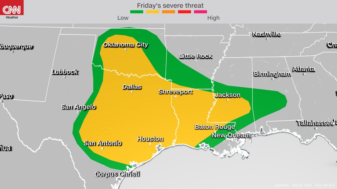 Severe weather outlook Friday into Friday night