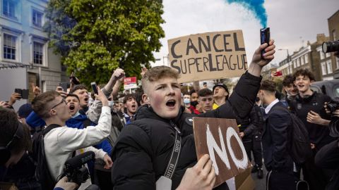 The European Super League caused outrage among fans who protested against its launch. 
