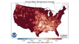 Climate change is clearly seen in comparing the new 1991-2020 climate normals to the Twentieth Century averages.
