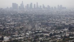 LOS ANGELES, CALIFORNIA - JUNE 11: Smog hangs over the city on a day rated as having 'moderate' air quality in downtown Los Angeles, on June 11, 2019 in Los Angeles, California. According to the American Lung Association's annual "State of the Air" report, released in April and covering the years 2015-2017, Los Angeles holds the worst air pollution in the nation. The city has had the worst smog, otherwise known as ground-level ozone, in the U.S. for 19 of the past 20 years.  (Photo by Mario Tama/Getty Images)