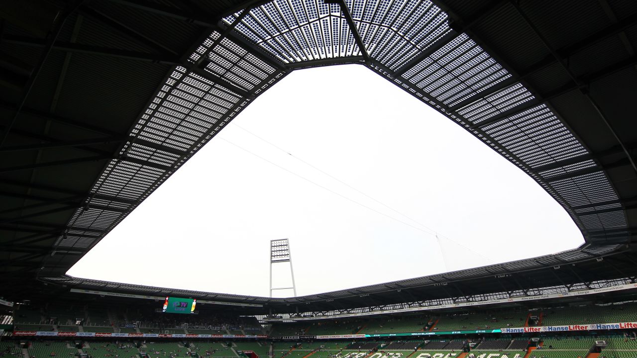 Bundesliga club Werder Bremen has equipped its stadium with solar panels