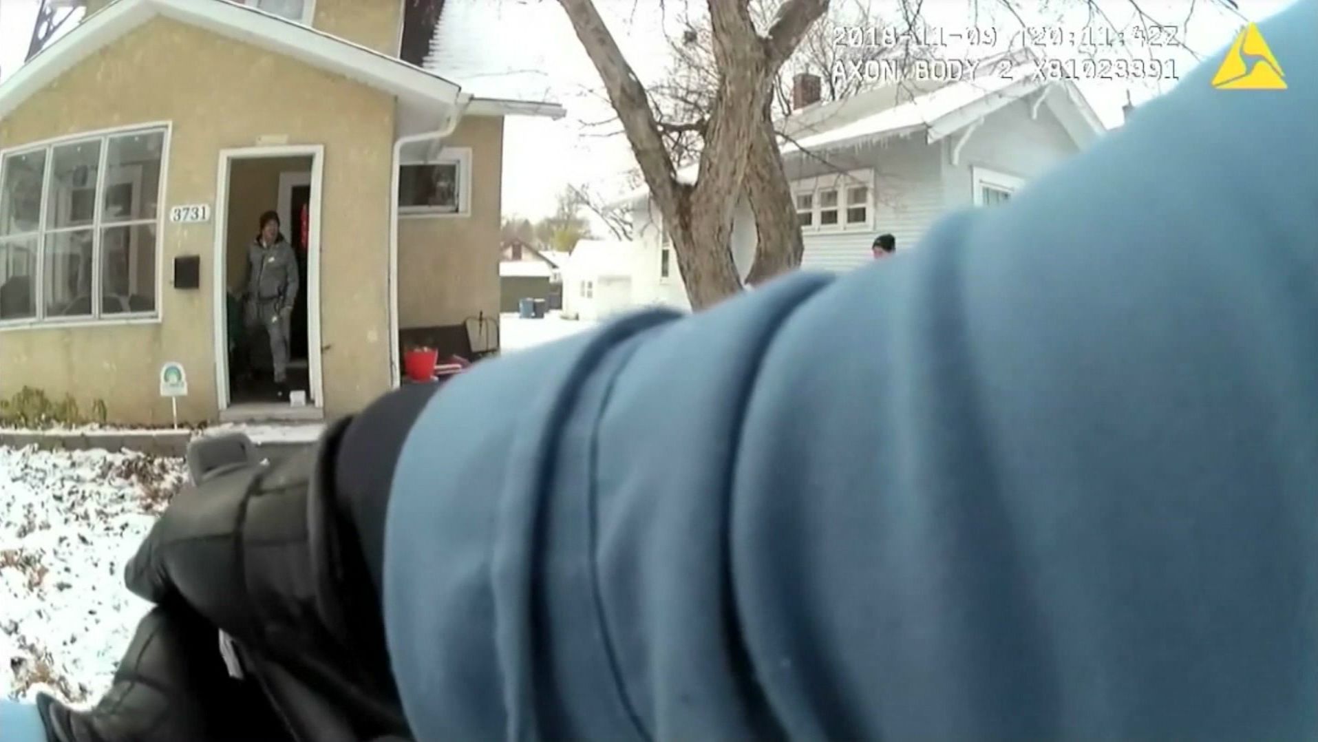 In bodycam footage released by the Minneapolis Police Department, Travis Jordan can be seen exiting a house.