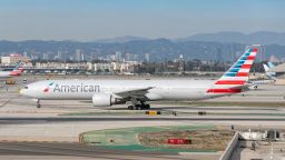 LOS ANGELES, CA - JANUARY 13: American Airlines Boeing 777-323ER arrives at Los Angeles international Airport on January 13, 2021 in Los Angeles, California.  (Photo by AaronP/Bauer-Griffin/GC Images)