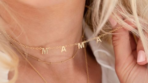 UndertheroseUK Personalized Gold Little Letters Necklace