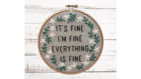 iHeartStitchArt Funny Embroidery Kit: Everything Is Fine