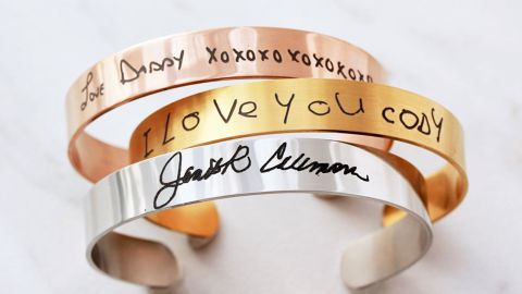 TomDesign Custom Handwriting Cuff Bracelet 