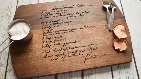 CircleCityDesignCo Handwritten Engraved Recipe Cutting Board