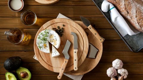 Plateau à fromages personnalisé avec 4 couteaux et ensemble de couverts