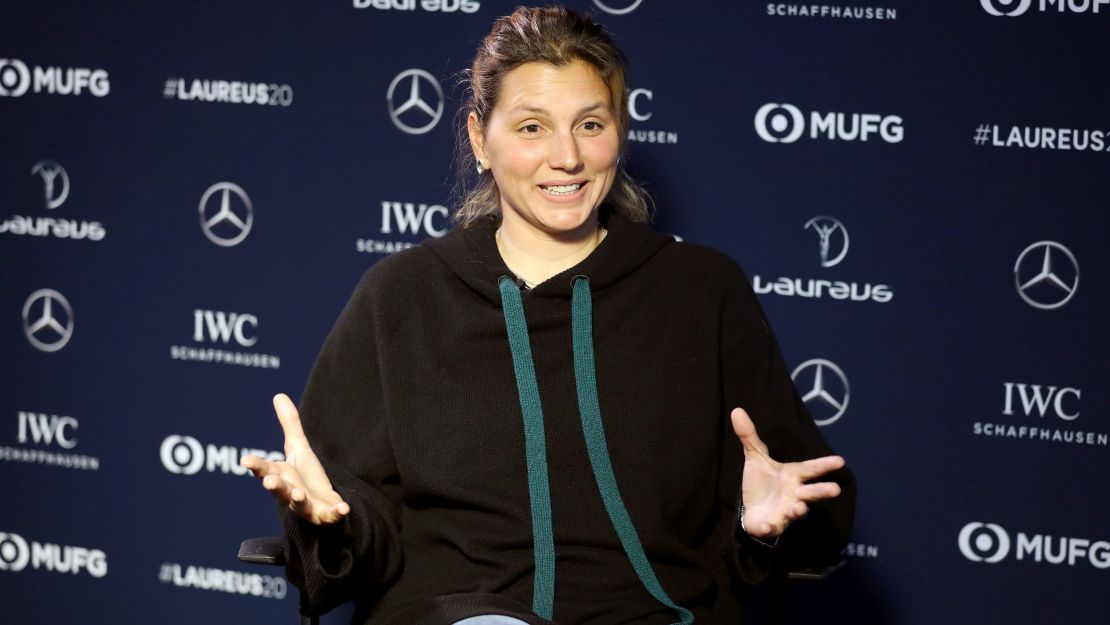 Gabeira gives an interview prior to the Laureus World Sports Awards in Berlin on February 17, 2020. She was nominated as Action Sportsperson of the Year in 2014 and 2019. 