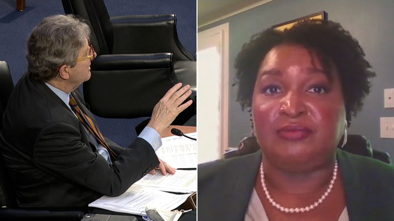 'Ok, I get the idea': GOP senator cuts off Stacey Abrams on controversial  voting law