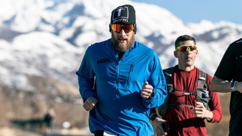 Lawrence runs 26.2 miles (42.195km) every day, and plans to do it 100 consecutive times.