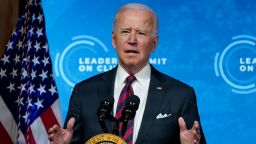 President Joe Biden speaks to the virtual Leaders Summit on Climate, from the East Room of the White House, Thursday, April 22, 2021, in Washington. (AP Photo/Evan Vucci)