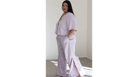 Washable Silk Button-Down Pant Set