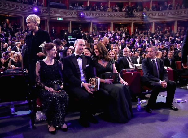 William and Catherine attend the BAFTA Awards in London in February 2018.