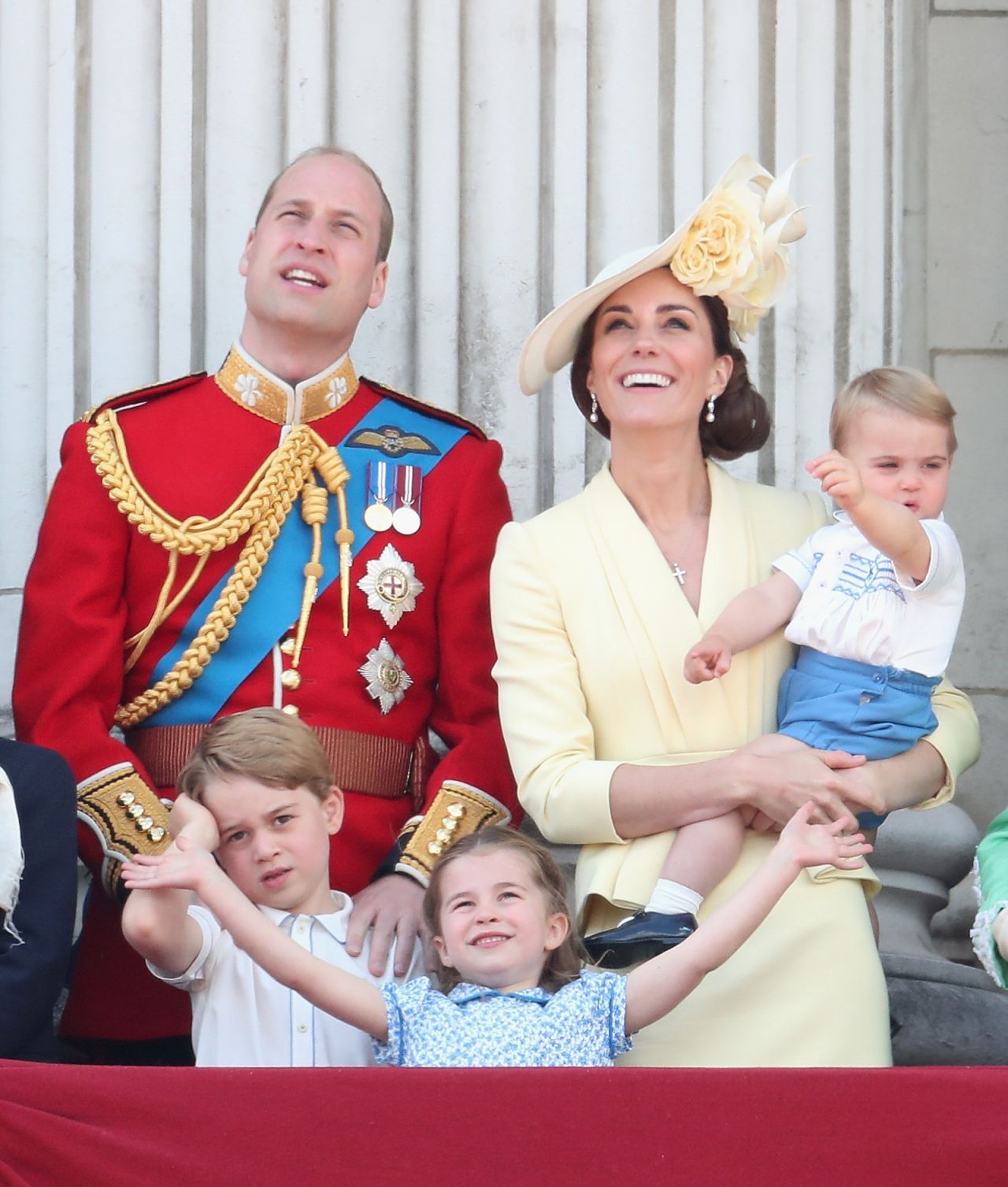 The family is photographed during Trooping the Colour, the Queen's annual birthday parade, in June 2019.