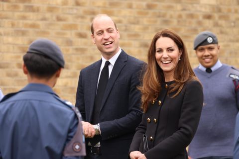William and Kate visit 282 East Ham Squadron, Air Training Corps, in East London on April 21. During the visit, the squadron paid tribute to the <a href=