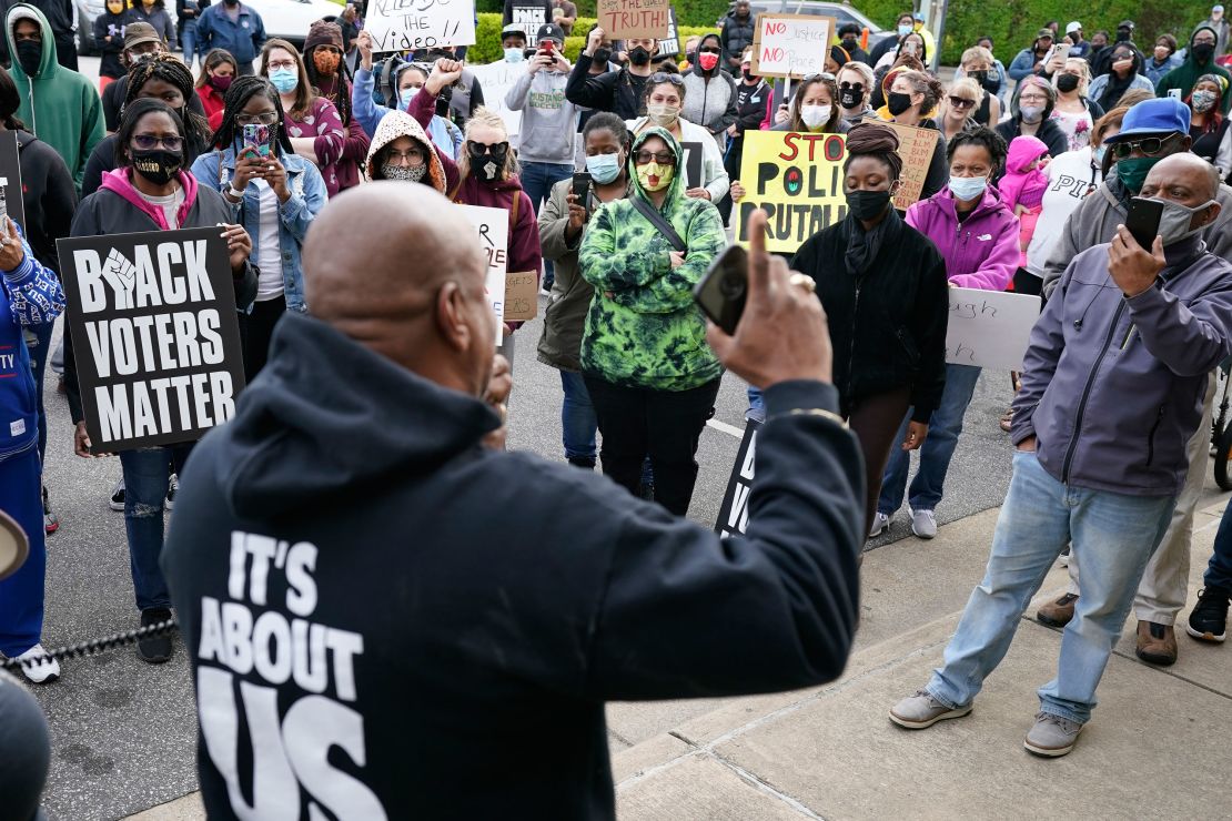 Hundreds of people  demonstrated on Thursday over the shooting of Andrew Brown Jr.