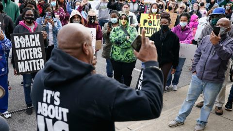 Hundreds of people demonstrated on Thursday over the shooting of Andrew Brown Jr.