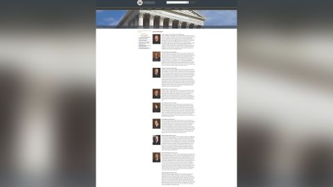The Supreme Court's website without Justice Barrett's photo on April 23, 2021