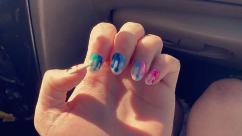 One of Wilkinson's nail designs that he wore to school.