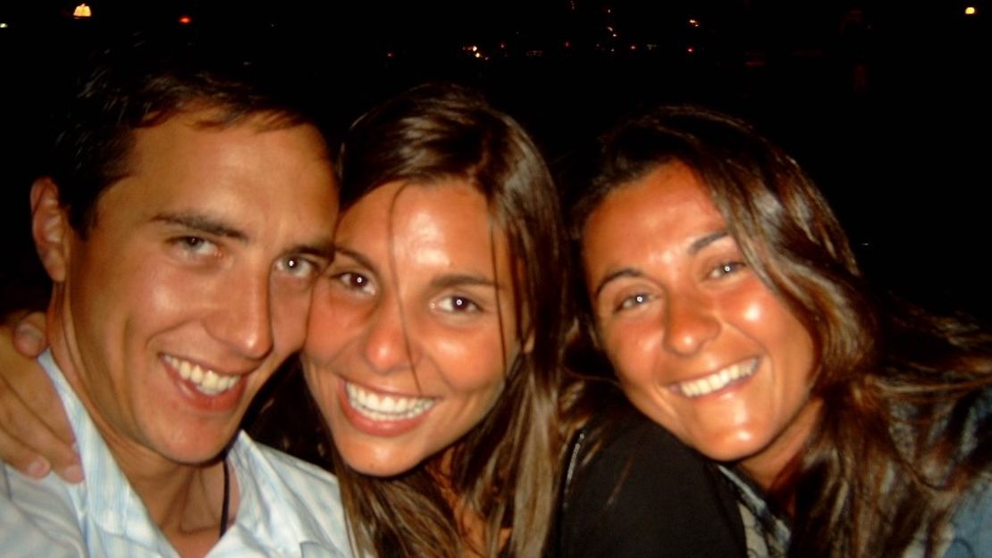 Sebastian and Gianna with Gianna's friend Alessandra, on the night they met in Byron Bay.