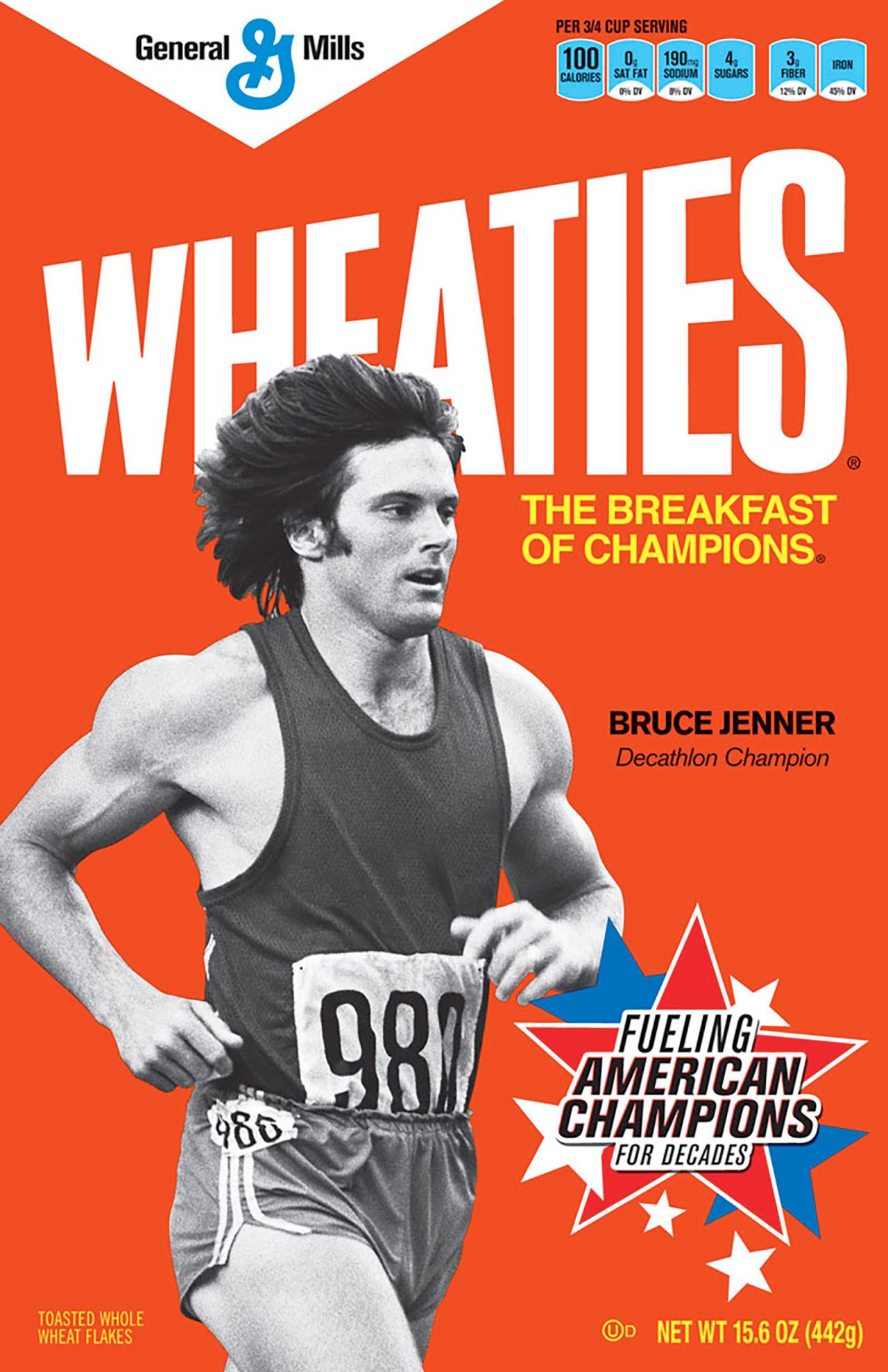 Wheaties featured retro images of Olympic champions, including Jenner, in 2012. 