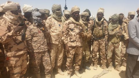 Chadian Army members are seen during an operation against rebels in Ziguey, Kanem Region, Chad on April 19, 2021.